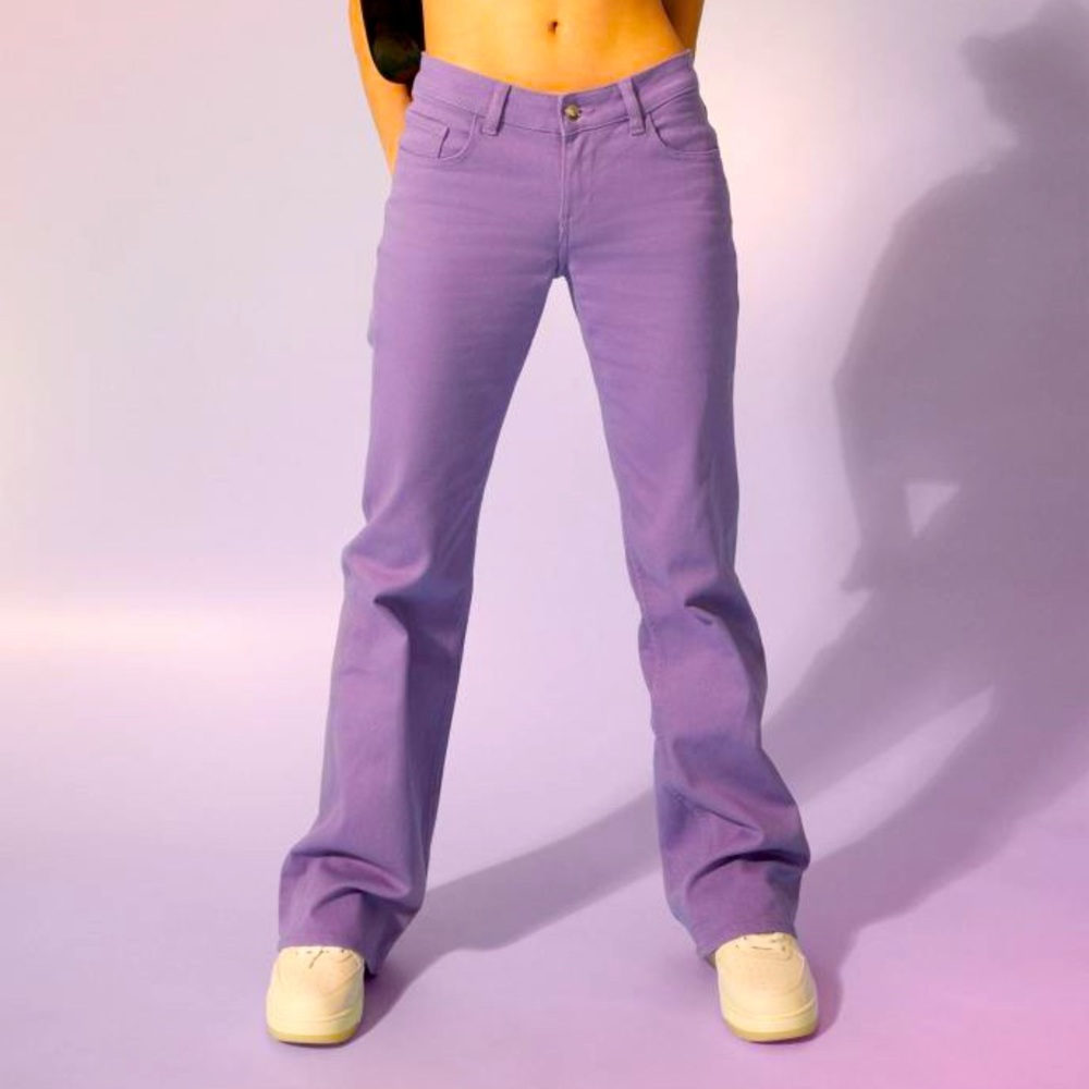 Purple Low waisted flare pants